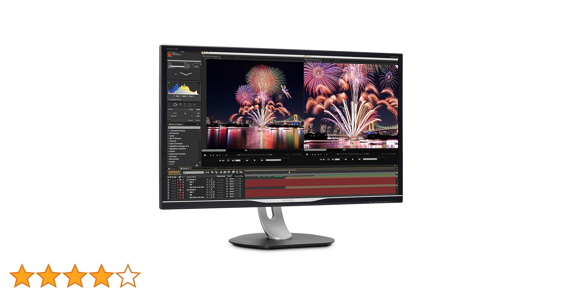PHILIPS Brilliance 328P モニター 本体 4K 32インチ Brilliance Ultra Wide-Color 搭載 4K 液晶モニター 328P6VJEB